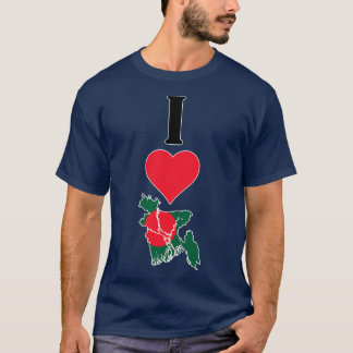 T-shirt I Love Bangladesh Vertical I Heart Country Drapeau