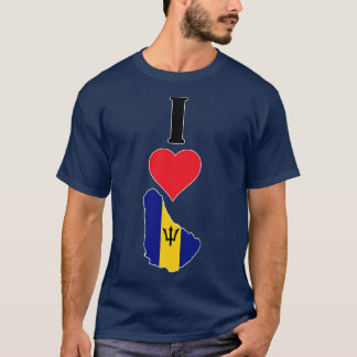 T-shirt I Love Barbados Vertical I Heart Country Drapeau C