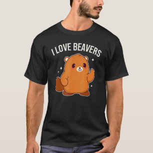 T-shirt I Love Beavers mignon Beaver Graphique