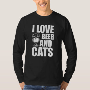 T-shirt I Love Beer And Cats - Bière