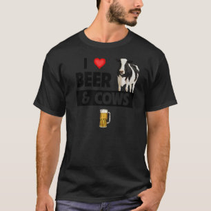 T-shirt I Love Beer and Cows Agriculture Christian Farm An