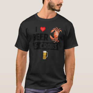 T-shirt I Love Beer and Crabs Boire des fruits de mer Ocea