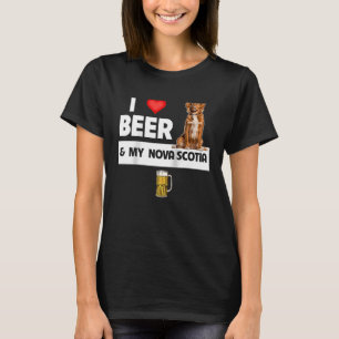 T-shirt I Love Beer and My Nova Scotia Duck Dog Maman Papa