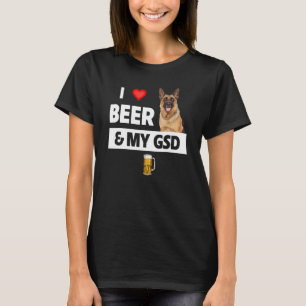 T-shirt I Love Beer Et Mon Gsd Maman Papa Allemand Berger 