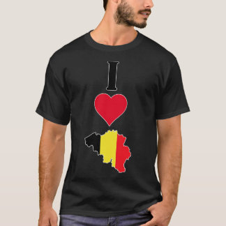 T-shirt I Love Belgique Vertical I Heart Country Carte