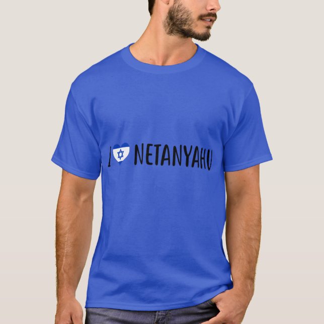 T-shirt I love Benjamin Netanyahu I heart Benjamin Netanya (Devant)