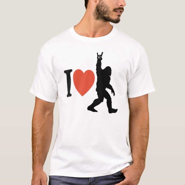 T-shirt I Love Bigfoot Rock On (Devant)