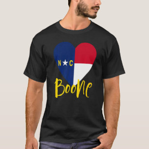 T-shirt I Love Boone Nord Carolina City Nc Flag Heart