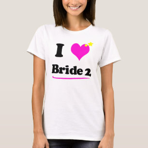 T-shirt I Love Bride 2 Hanes Décontracté Comfort Tee
