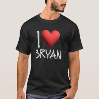 T-shirt I Love Bryan Nom Hommes Personnalisés Guy BFF Ami