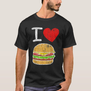 T-shirt I Love Burgers Funny Hamburger Cheeseburger Graphi