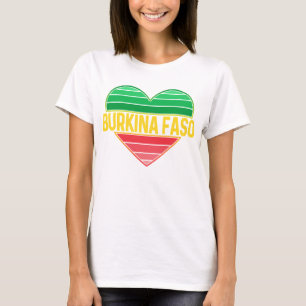 T-shirt I Love Burkina Faso, Heart Burkinabè