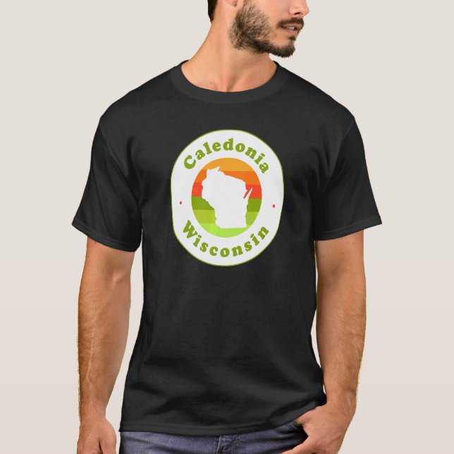 T-shirt I Love Caledonia Wisconsin Wi-Fi Souvenir (Devant)