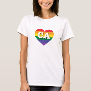 T-shirt I Love California Rainbow Heart