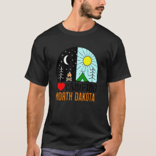 T-shirt I Love Camping North Dakota America Outdoors Natur