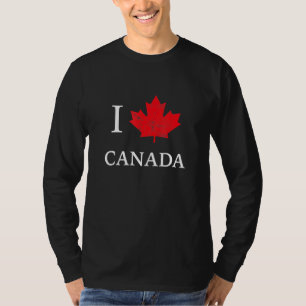 T-shirt I Love Canada Maple Leaf Heart Canada Day Tee
