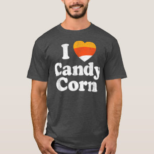 T-shirt I Love Candy Corn Funny Halloween Retro 80s 70s Co