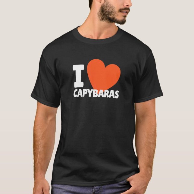 T-shirt I Love Capybaras Coeur Capybaras (Devant)