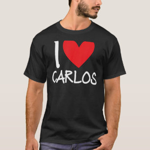 T-shirt I Love Carlos Nom Hommes Personnalisés Guy BFF Ami