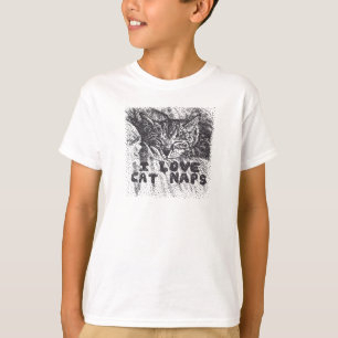 T-shirt I Love Cat Naps, chat dort