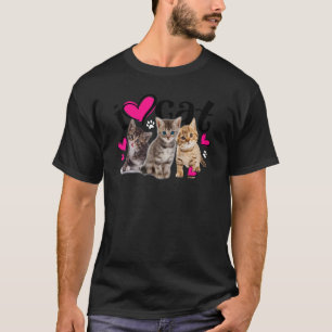 T-shirt I Love Cats Chat I love Kittens