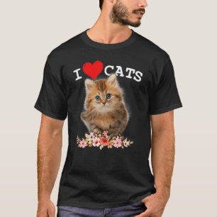 T-shirt I Love Cats Chat I Love Kittens