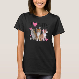 T-shirt I Love Cats Chat I Love Kittens