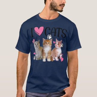T-shirt I Love CatsAmateur de chat Tee I love Kittens