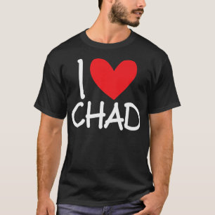 T-shirt I Love Chad Nom Hommes Personnalisés Guy BFF Ami H