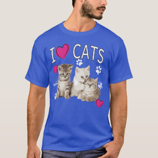 T-shirt I Love Chats Amoureux des chats I Love Kitten garç