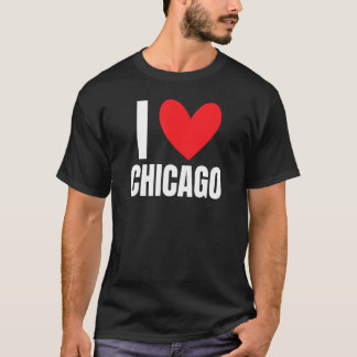 T-shirt I Love Chicago Illinois Architecture Skyline Deep 