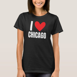 T-shirt I Love Chicago Illinois Architecture Skyline Deep 
