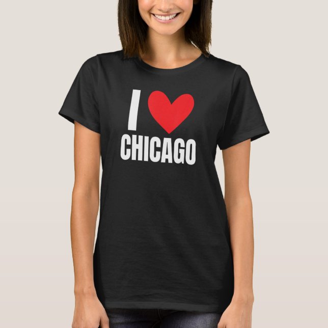 T-shirt I Love Chicago Illinois Architecture Skyline Deep  (Devant)