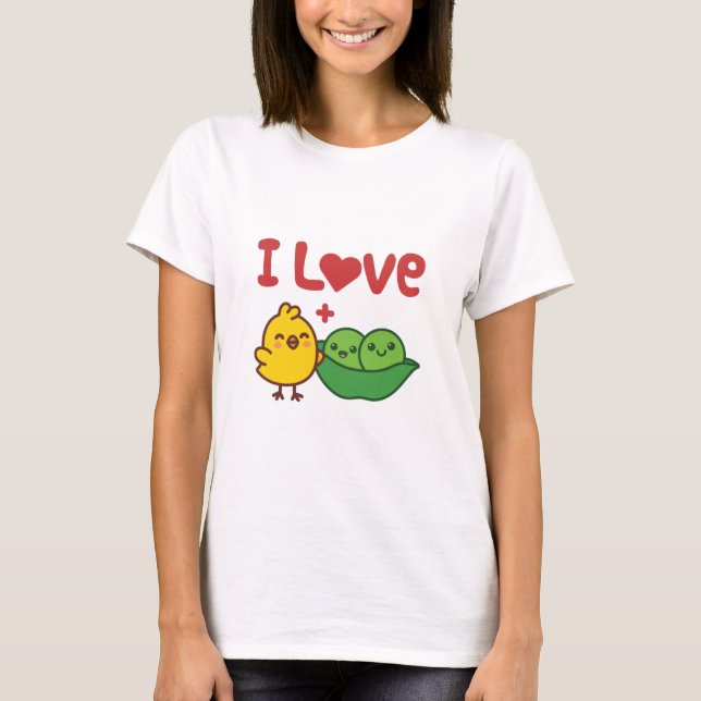 T-shirt I Love Chickpeas Hummus Kawaii (Devant)