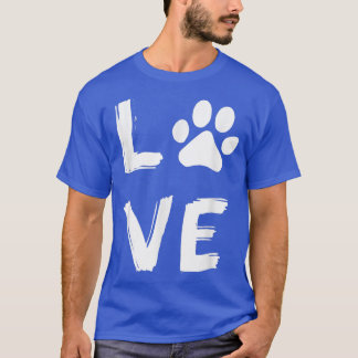 T-shirt I Love Chien Paw Chien Imprimer Chien Amoureux des