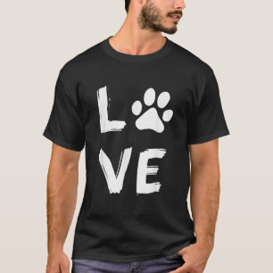 T-shirt I Love Chien Paw Chien Imprimer Chien Amoureux des