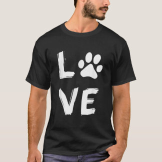 T-shirt I Love Chien Paw Chien Imprimer Chien Amoureux des
