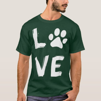 T-shirt I Love Chien Paw Chien Imprimer Chien Amoureux des