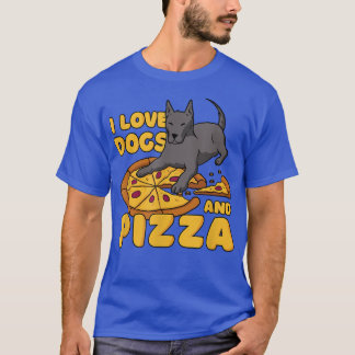 T-shirt I Love Chiens Et Pizza Chien Propriétaire Puppy Pe