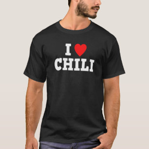 T-shirt I Love Chili Fun Hot Spice Sauce épicé