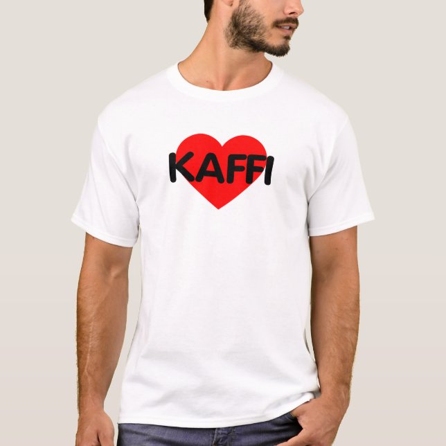 T-shirt I Love Coffee - Kaffi (Devant)