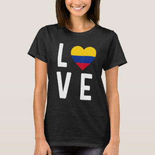 T-shirt I Love Colombia Drapeau Carte Colombian Pride Souv