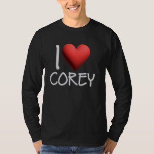 T-shirt I Love Corey Nom Hommes Personnalisés Guy BFF Ami