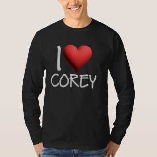 T-shirt I Love Corey Nom Hommes Personnalisés Guy BFF Ami