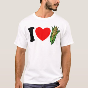 T-shirt I Love Corn Red Heart Funny Corn Lover I Love Corn
