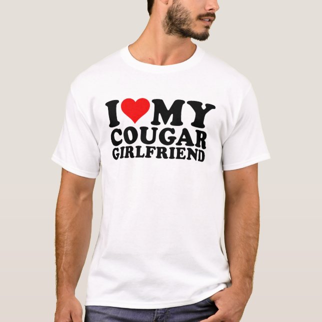 T-shirt I Love Cougars Funny Cougar Valentine's Day 1WH1 (Devant)
