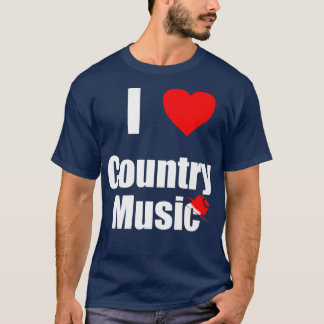 T-shirt I love Country cowboy a guitar music genre