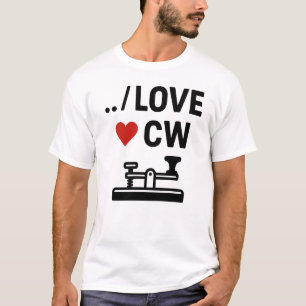 T-shirt I Love CW - Morse Code Ham Radio Enthousiaste