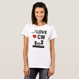 T-shirt I Love CW - Morse Code Ham Radio Vibes