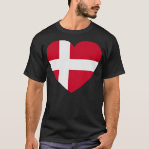 T-shirt I Love Danemark CoeurFormé Drapeau Danois